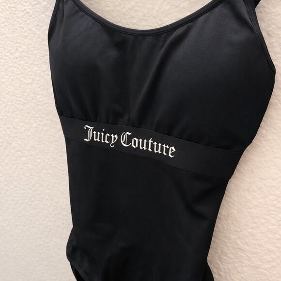 Juicy Couture Black Logo Seamless Shaping Bodysuit Cami Y2K Stretch M Clubwear - Picture 5 of 6